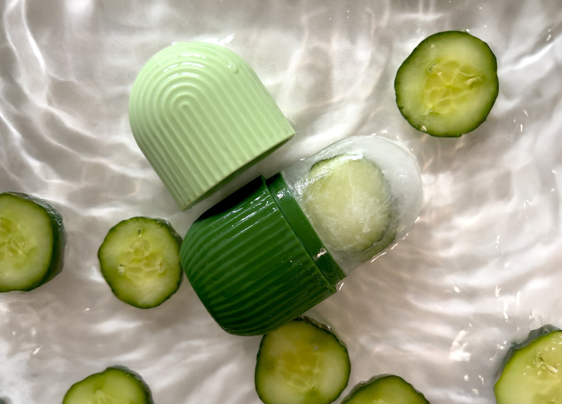 🌿 Strahlende Sommerhaut mit dem DIY Reismilch-Gurken-Ice-Roller